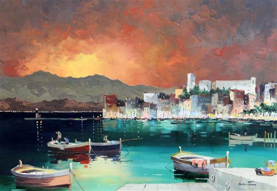 § Cecil Rochfort DOyly-John (1906-1993) Old Fort at Cannes, South of France 18 x 26in.